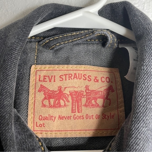 Levi’s Iconic Gray Jacket Type 1 Girls Size Small Western - Picture 6 of 8